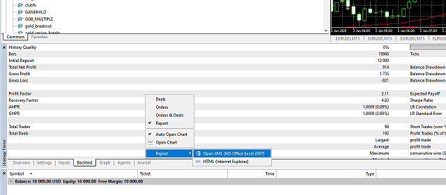 Export directly from MT5